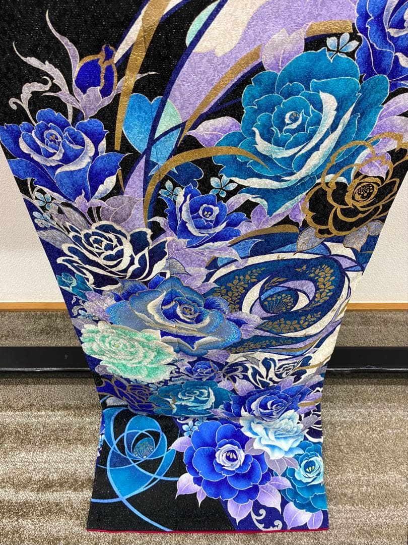 振袖 ラメ刺繍 金彩 銀通し 紋意匠 身丈172cm 撥水加工済 MO3705 