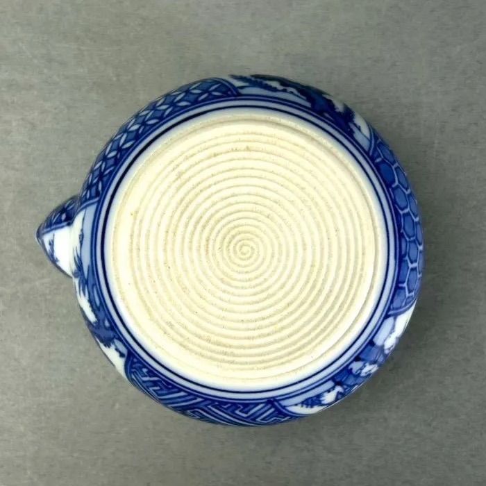幽玄】春峰造 祥瑞孜 煎茶道具 共箱 青磁器 宝瓶 建水 煎茶椀5客