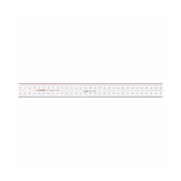 （まとめ）ライオン事務器 アクリル直線定規30cm No.10 1セット(10本)〔×3セット〕