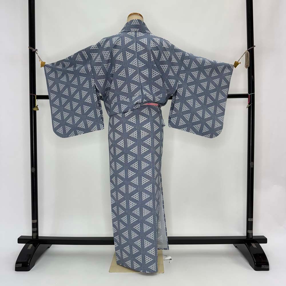 小紋 単衣 洗える着物 裄67cm 身丈162cm 花柄 お洒落着 普段着 ポリエステル ピンク 美品 L サイズ 5320 小紋 単衣 洗える着物 裄67cm 身丈162cm 花柄 お洒落着 普段着