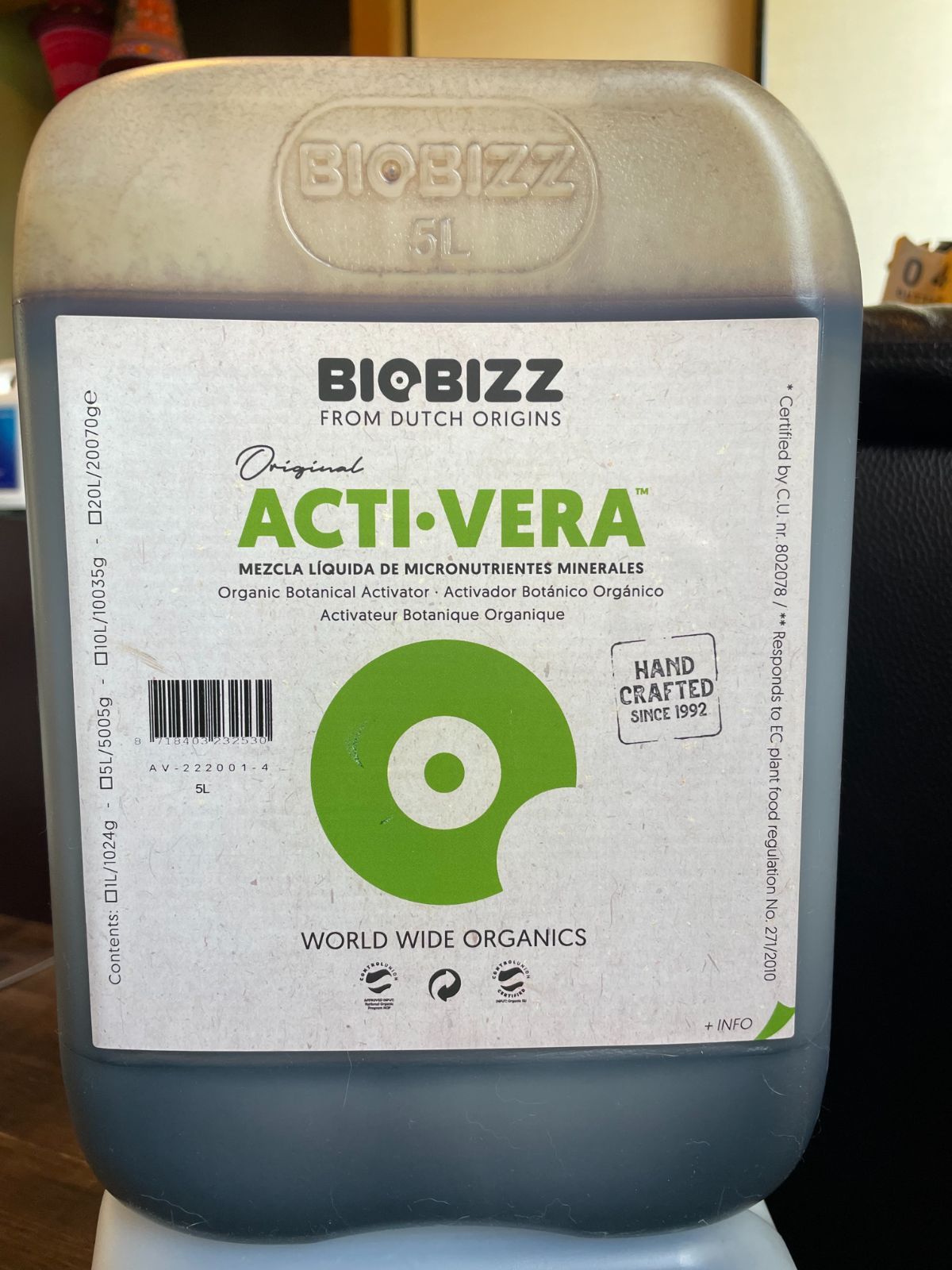 バイオビズアクティベラ　BioBizz ACTI-VERA 5L　非常に汎用性の高い100%ビーガン製品