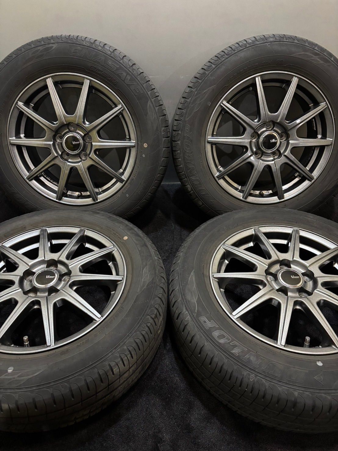 ☆195/65R15 DUNLOP/ENASAVE EC204 21年製 EMOTION V 15インチ 6J +45