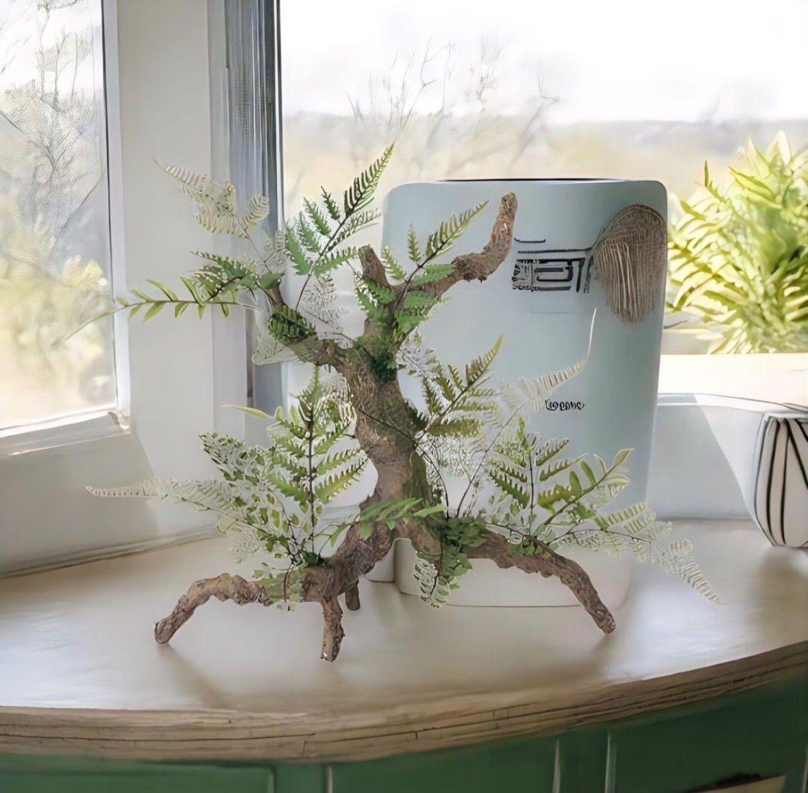 光触媒 人工観葉植物 ウォールグリーン ミックスファンスタンプウッド