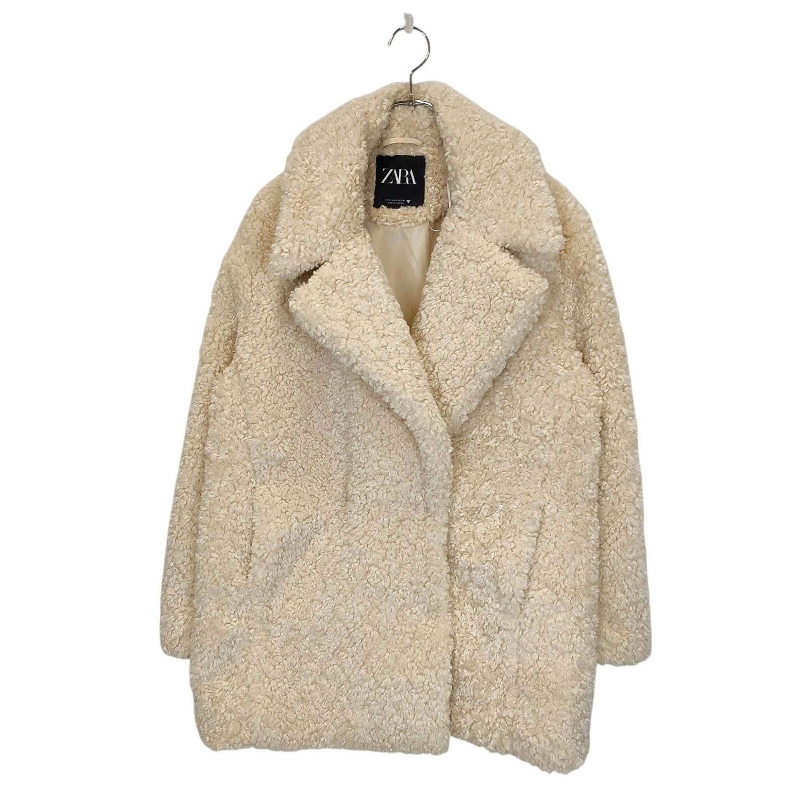 ZARA ザラ フェイクファー テディベア コート 4391/855/251 S オフ