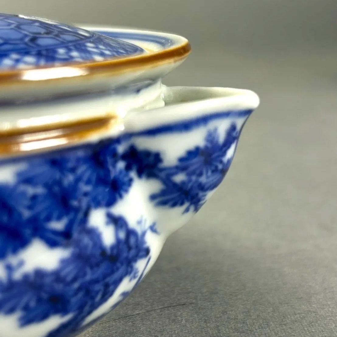 幽玄】春峰造 祥瑞孜 煎茶道具 共箱 青磁器 宝瓶 建水