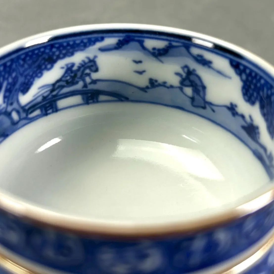 幽玄】春峰造 祥瑞孜 煎茶道具 共箱 青磁器 宝瓶 建水 煎茶椀5客