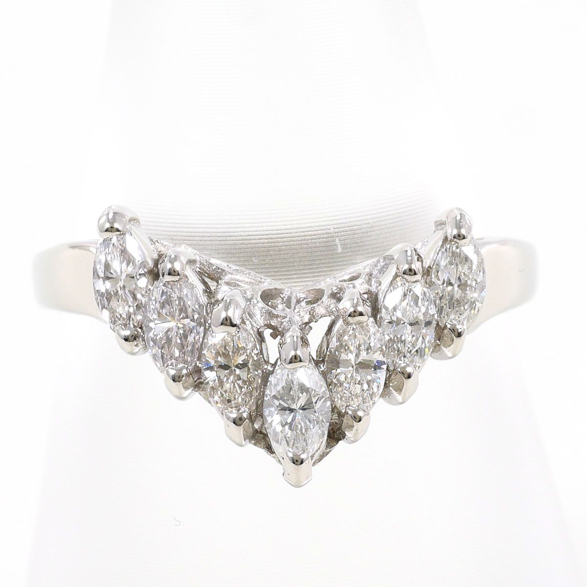 PT900/プラチナ リング・指輪 10号 ダイヤモンド 0.51ct カード鑑別書 