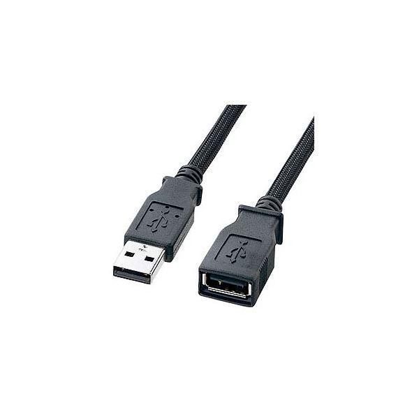 (まとめ)サンワサプライ ナイロンメッシュUSB2.0ケーブル KU20-NM20ENK〔×5セット〕