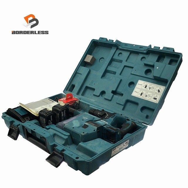 ☆中古品☆makita マキタ 18V 充電式振動ドライバドリル HP458DRFX バッテリー2個（18V3.0Ah)充電器 ケース コードレス126476