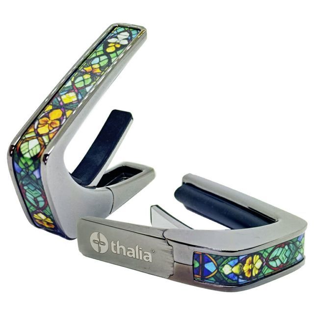 タリア カポ Thalia Capos DELUXE Series BC-CATHEDRAL GLASS / CATHEDRAL GLASS Black Chrome ギター 12インチフレットパッド付属