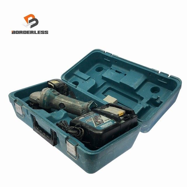 ☆中古品☆makita マキタ 14.4V 充電式ディスクグラインダ GA400D バッテリー(14.4V 3.0Ah) 充電器付き 電動工具126727