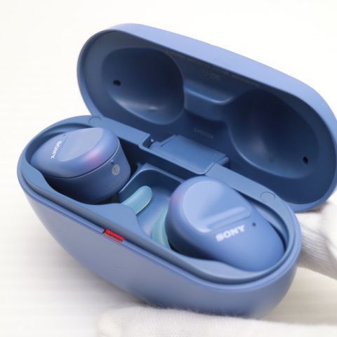 美品 WF-SP800N ブルー ワイヤレスイヤホン SONY 土日祝発送OK 01000