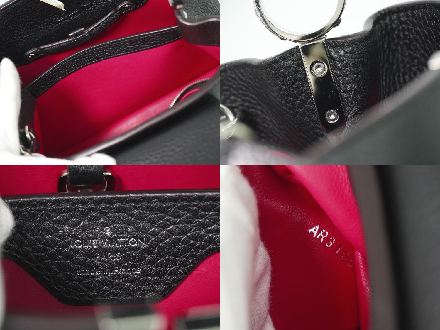 本物 ルイヴィトン LOUIS VUITTON LV カプシーヌ BB トリヨン レザー 