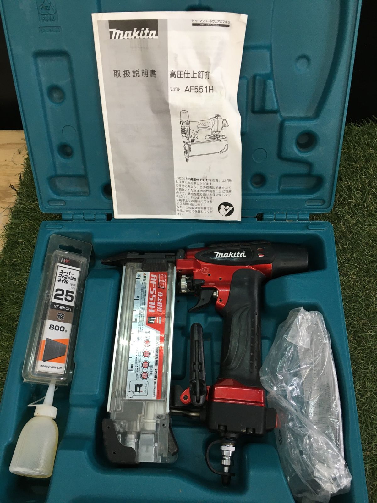 【中古品】【0906】makita(マキタ) 高圧仕上釘打 赤 AF551H　IT4JUHU3QFTW