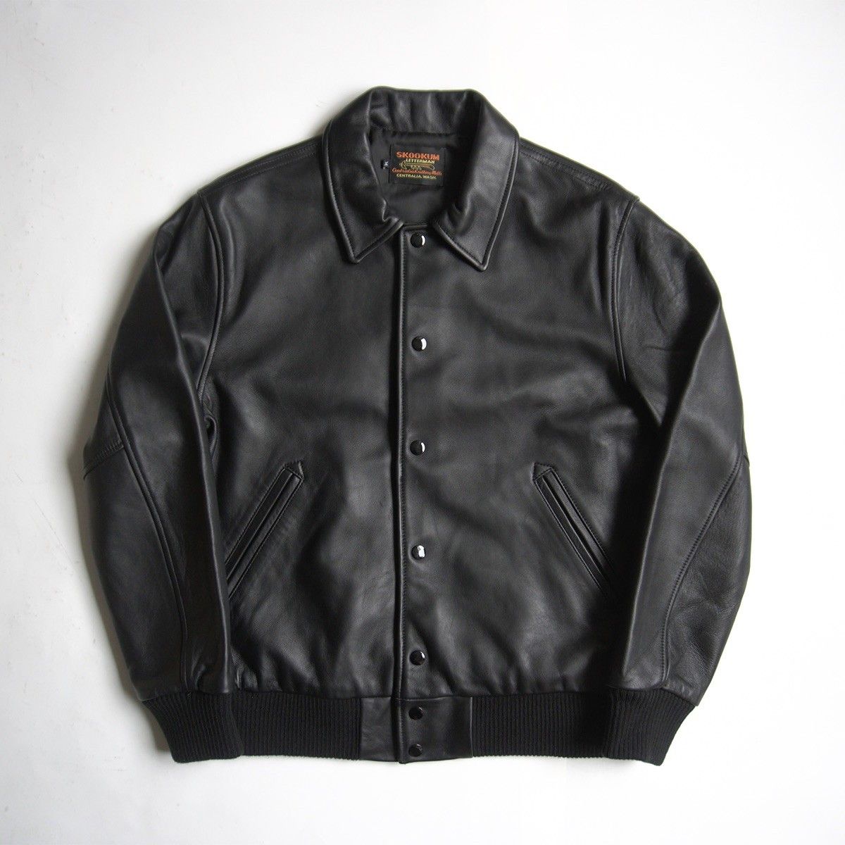 美品！　SKOOKUM ジャケット 美品】SKOOKUM【バイロンカラー レザージャケット】M ブラック