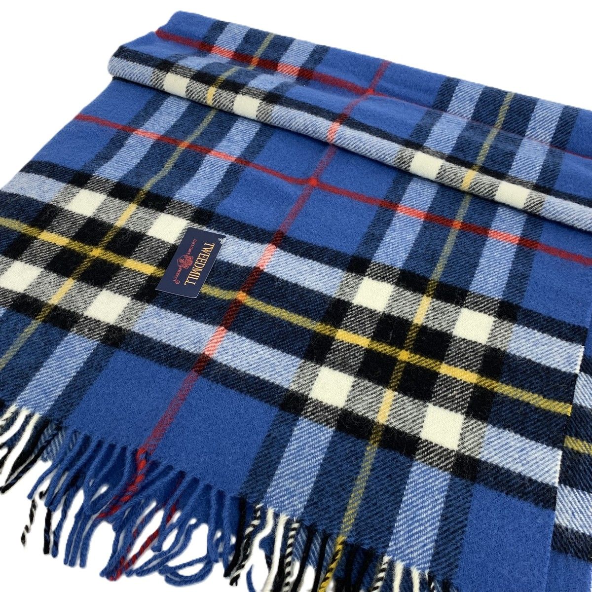 TWEEDMILL ツイードミル 大判ストール チェック柄/ウール/ピン付き