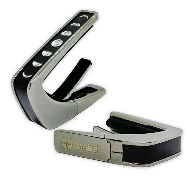 タリア カポ Thalia Capos DELUXE Series BC-MoonPhasesonPearl / Moon Phases on Pearl Black Chrome ギター 12インチフレットパッド付属