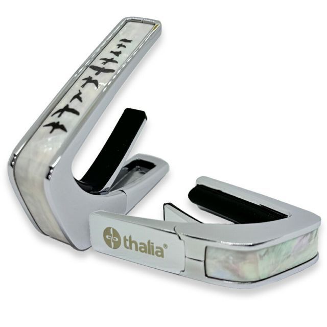 タリア カポ Thalia Capos DELUXE Series CH-BIRDS ON PEARL / BIRDS ON PEARL Chrome ギター 12インチフレットパッド付属
