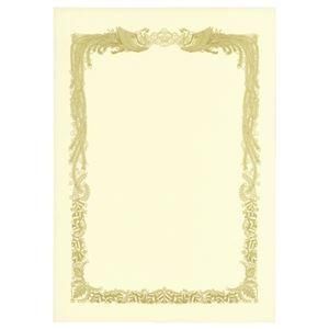 （まとめ） TANOSEE 賞状用紙 クリーム A4 ヨコ書用 1冊（10枚） 〔×10セット〕