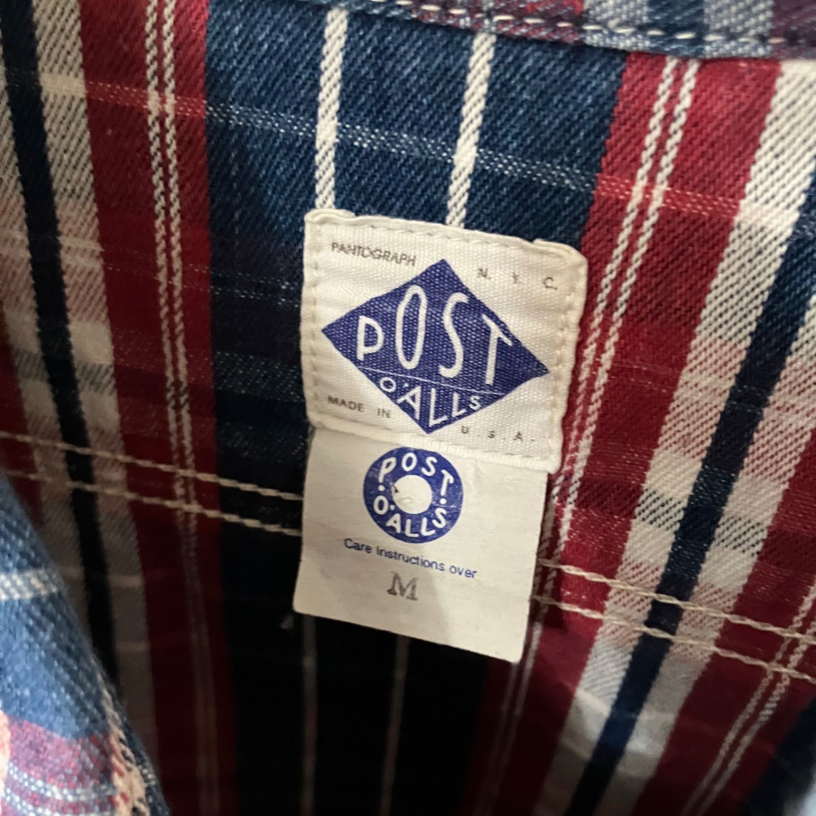 POST O'ALLS / ポストオーバーオールズ チェック柄 ワークシャツ M