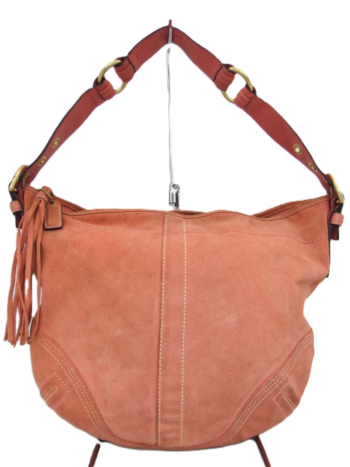 COACH コーチ シグネチャー ワンショルダーバッグ スエード ピンク 