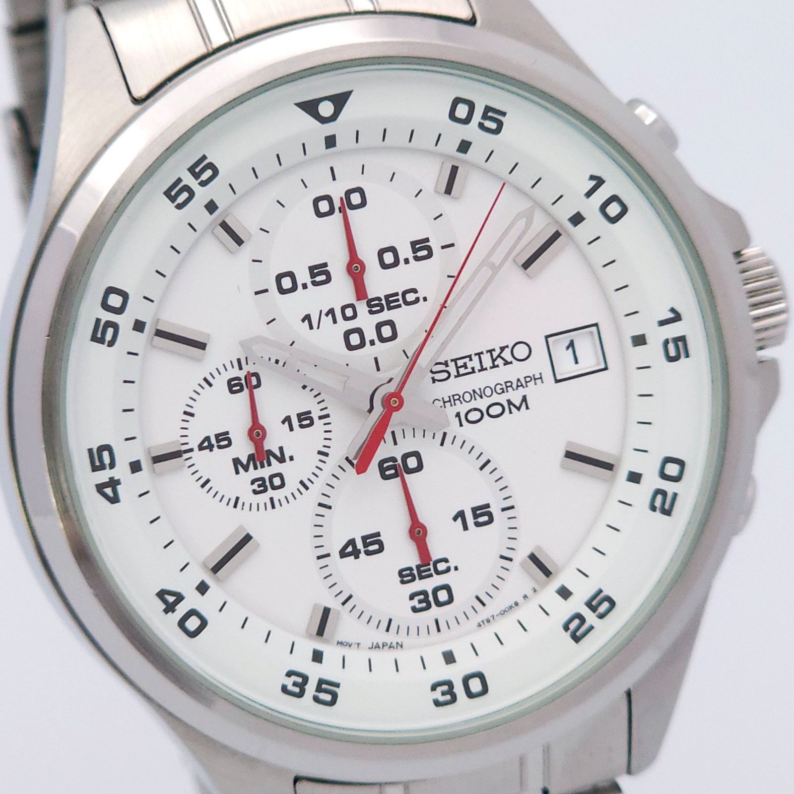 SEIKO クロノグラフ　4T57-00J0 美品 ☆良品 SEIKO セイコー クロノグラフ 4T57-00J0 QZ 動作品 - メルカリ
