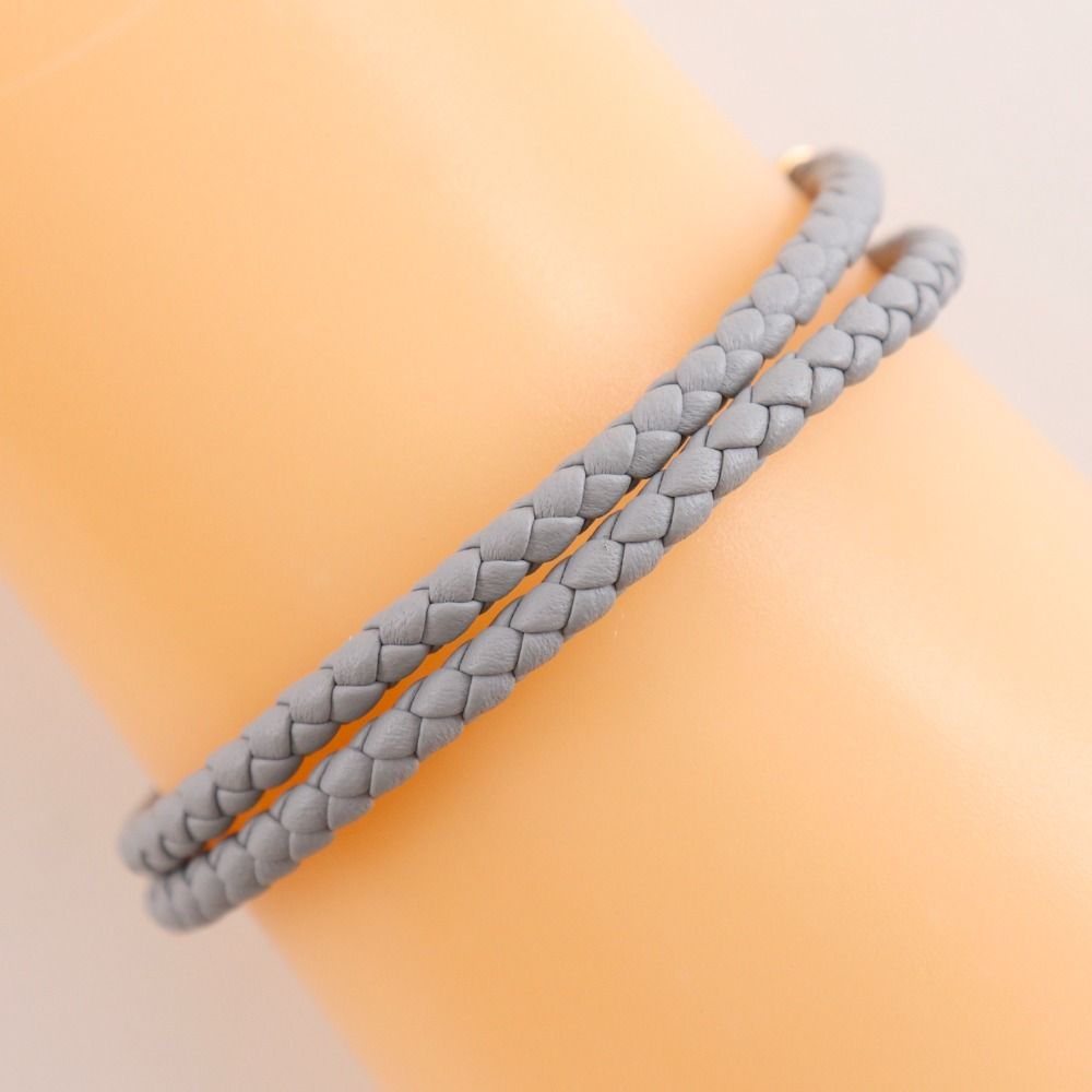 HERMES】エルメス グレナン ドゥブルトゥール レザー×金メッキ グレー