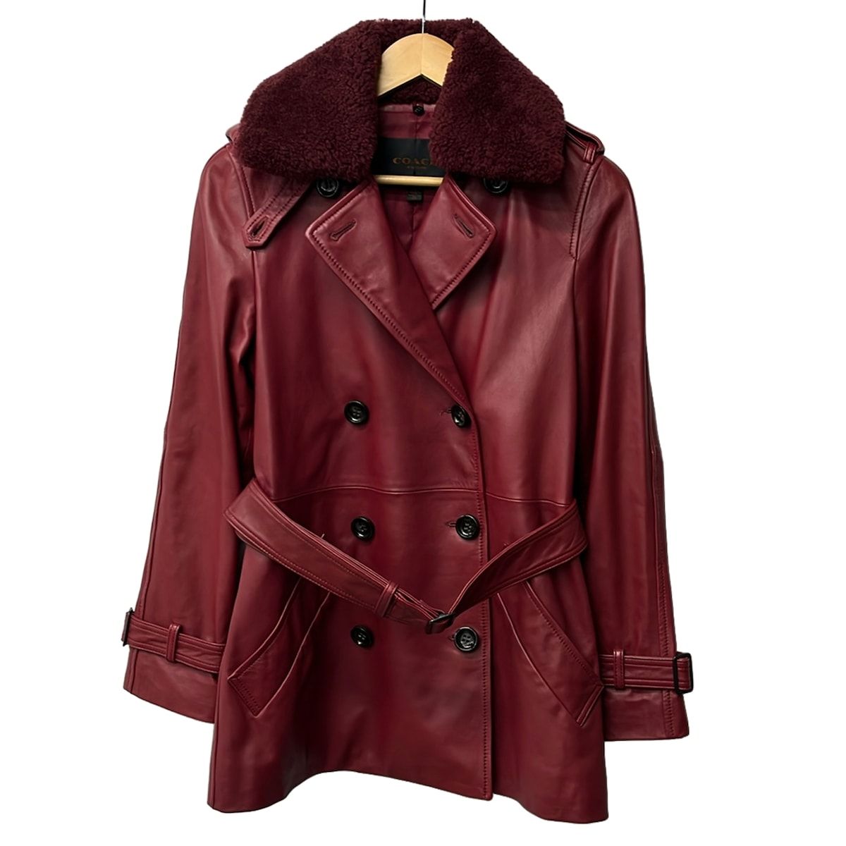 COACH お洒落♪ トレンチコート　ワインレッド　アウター　ボルドー 中古・古着通販】COACH (コーチ) トレンチコート F21800 ボルドー