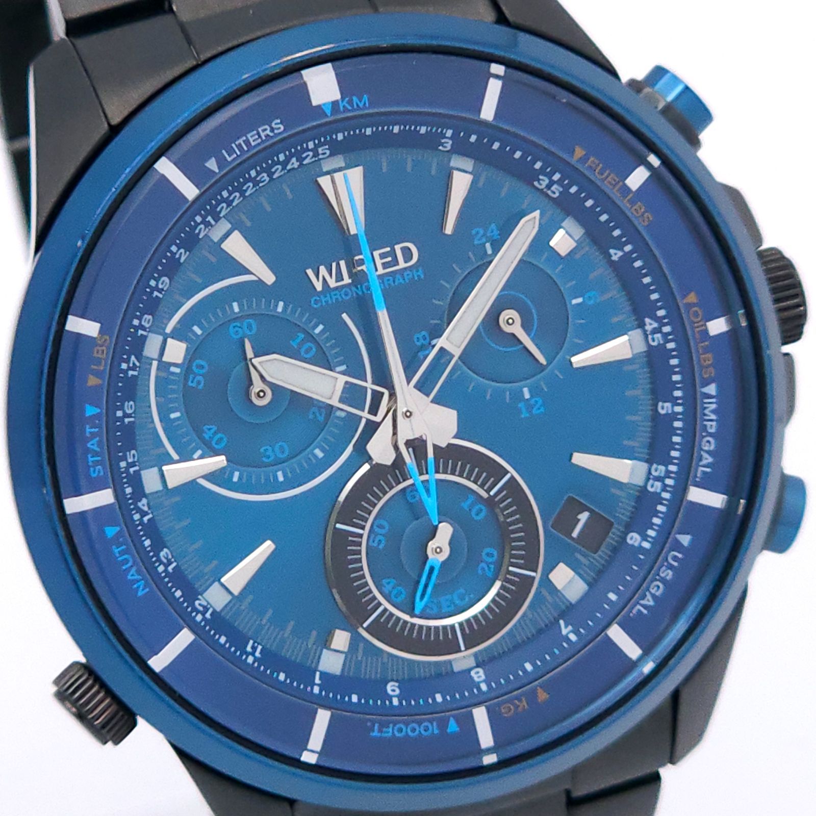 ☆良品 SEIKO セイコー ワイアード クロノグラフ VK68-KX20 QZ 動作品 
