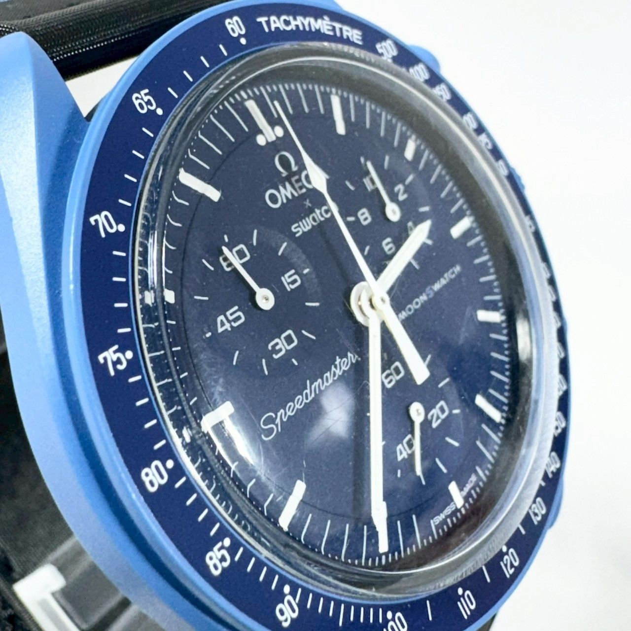 稼働品・箱付】OMEGA × Swatch NEPTUNE SO33N100 腕時計 ブルー - メルカリ