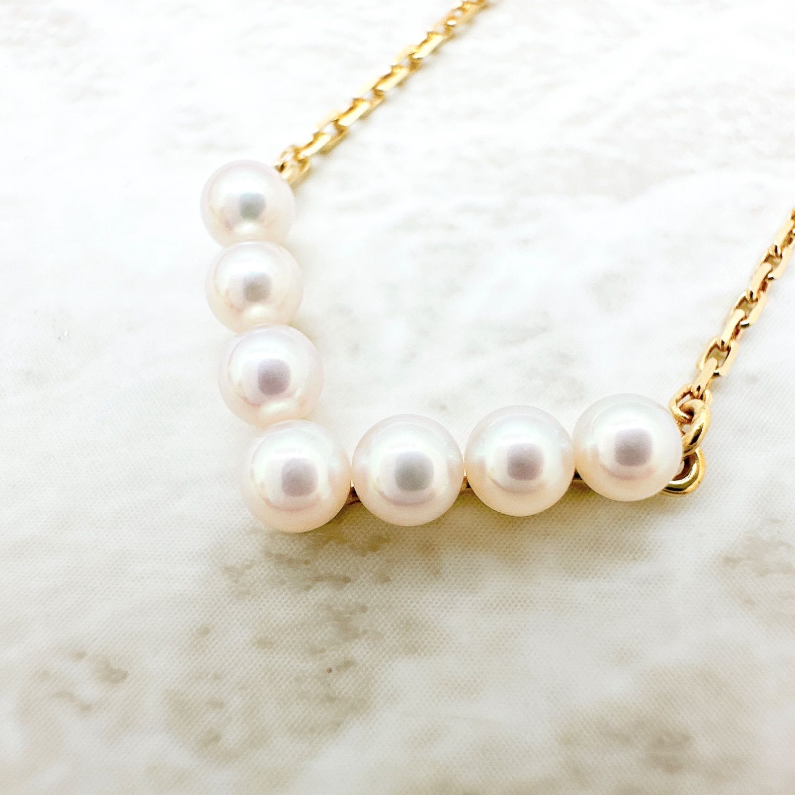 美品?TASAKI ベビーパール イエローゴールド ネックレス 約40 cm U 