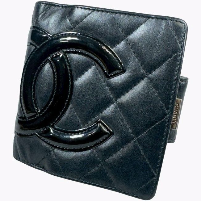 美品】CHANEL シャネル カンボンライン コンパクト がま口 二つ折り