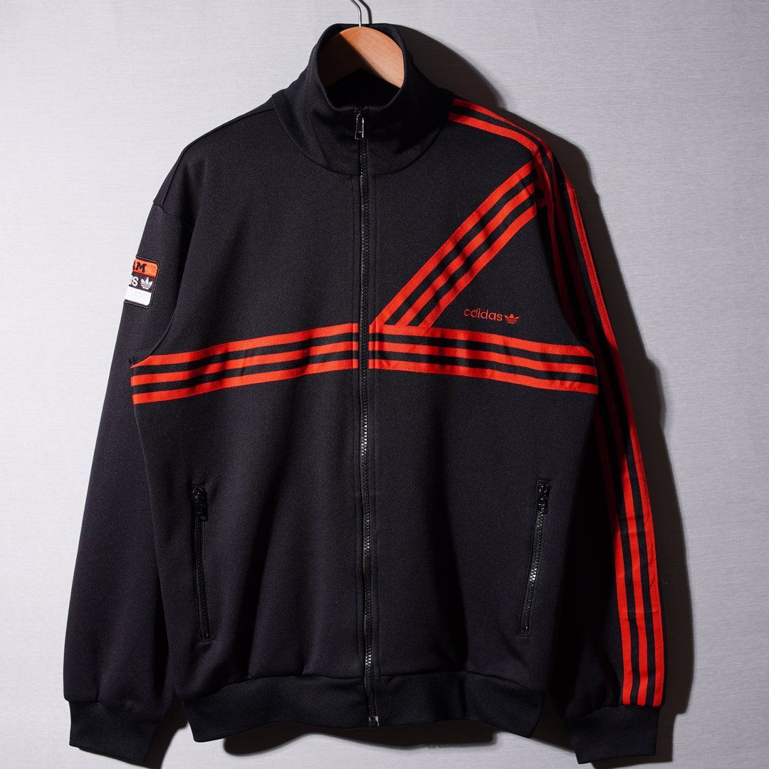 アディダス adidas トラックジャケット L ブラック レッド 00s 万国旗
