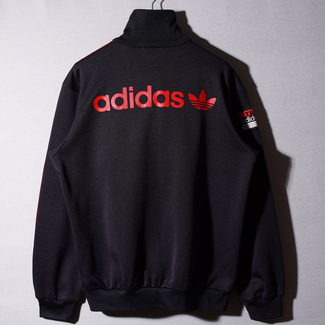 アディダス adidas トラックジャケット L ブラック レッド 00s 万国旗