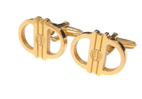 超美品★ダンヒル カフリンクス カフスボタン グレー、ゴールド 半球形 箱付き！ ダンヒル dunhill 高級 カフスボタン カフリンクス カフス 正規品