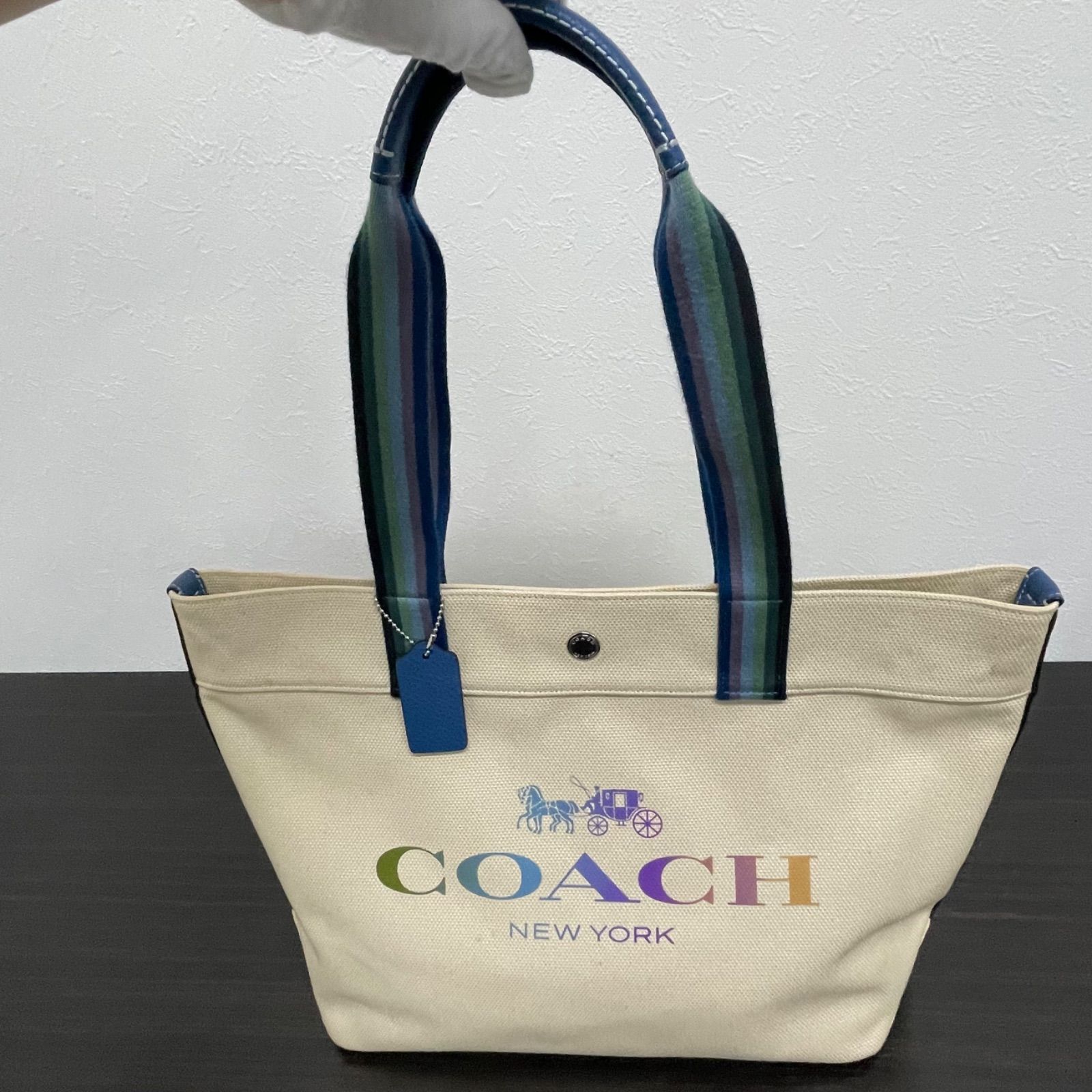 r)COACH コーチ ホースアンドキャリッジレインボーロゴ キャンバス 