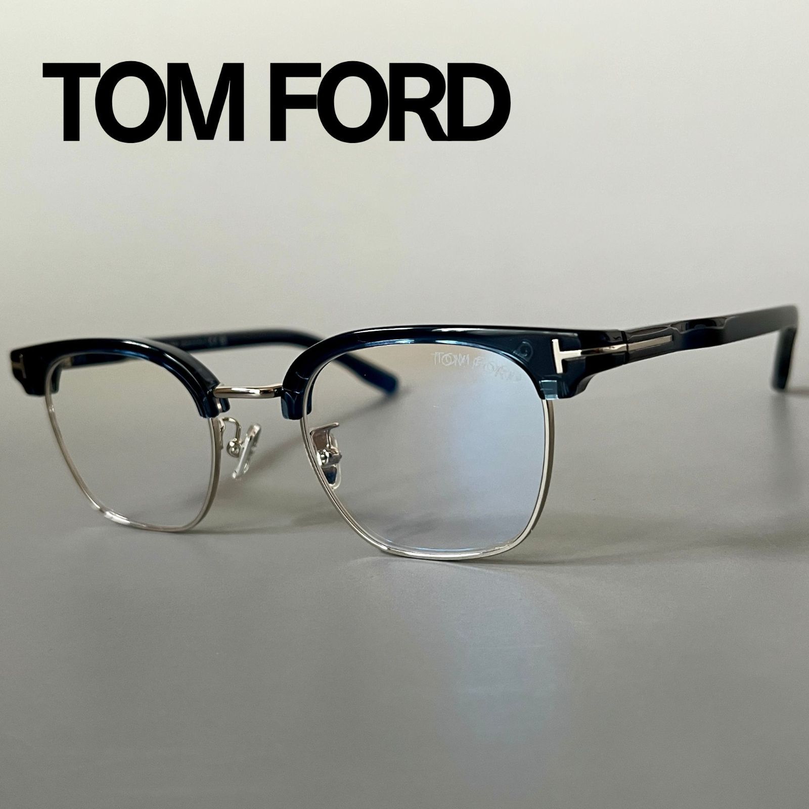 トムフォード メガネ サーモント ブロー ブルー シルバー 青 銀 軽い TOM FORD メガネ トムフォード サーモント ブロー ブルー シルバー 青
