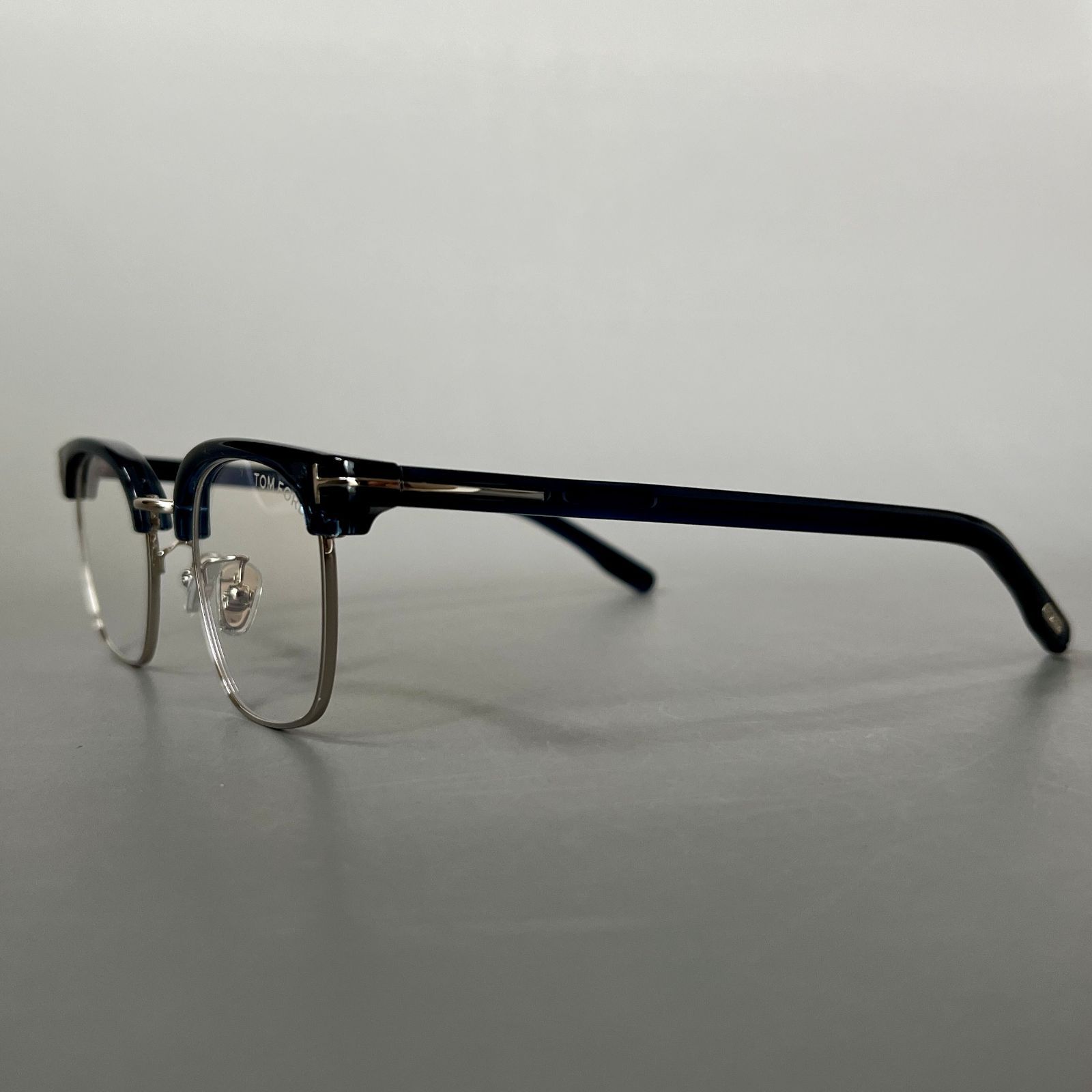 TOM FORD メガネ トムフォード サーモント ブロー ブルー シルバー 青