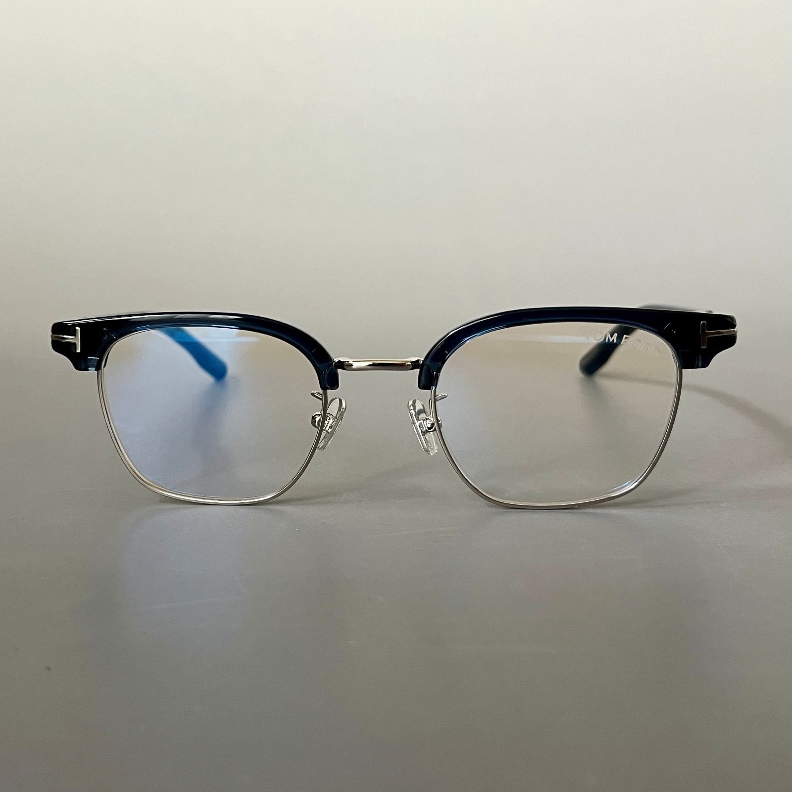 TOM FORD メガネ トムフォード サーモント ブロー ブルー シルバー 青