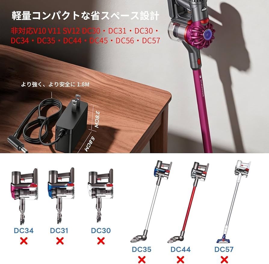 V6 V7 V8 掃除機 充電器 対応ダイソン 掃除機 コードレス V6 V7 V8