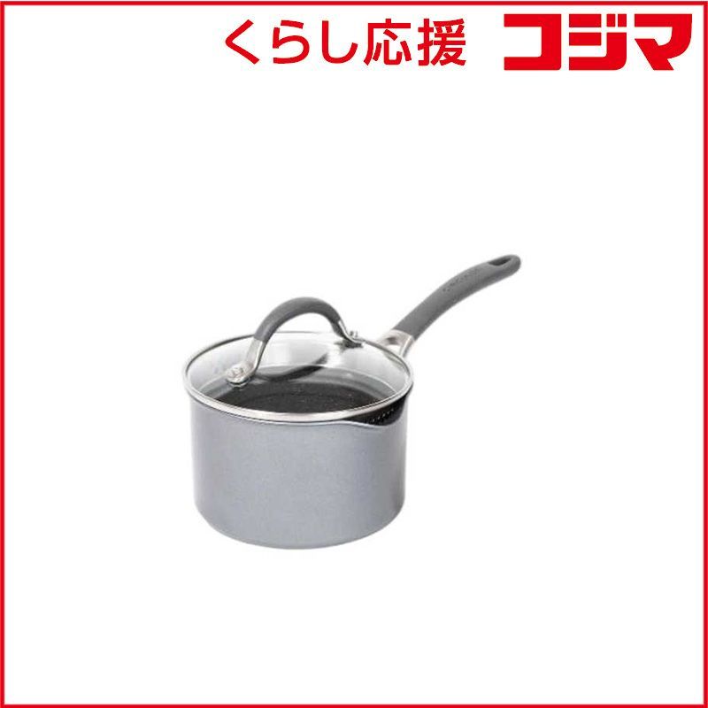 【 新品 未開封 】 マイヤージャパン 片手鍋 16cm IH ガス火対応 PFOAフリー ガラス蓋 湯切り穴 耐久性 保温性 サーキュロンA1 グレー CA1-S16 未使用 送料無料