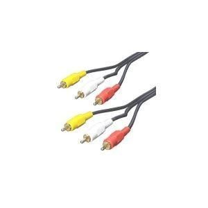 （まとめ）変換名人 ビデオケーブル（黄・赤・白）1.8m RCA3-18G〔×10セット〕 7,965円