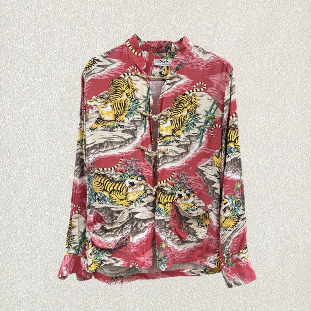 HYSTERIC GLAMOUR チャイナシャツ 90s アーカイブ シルエットロゴ 