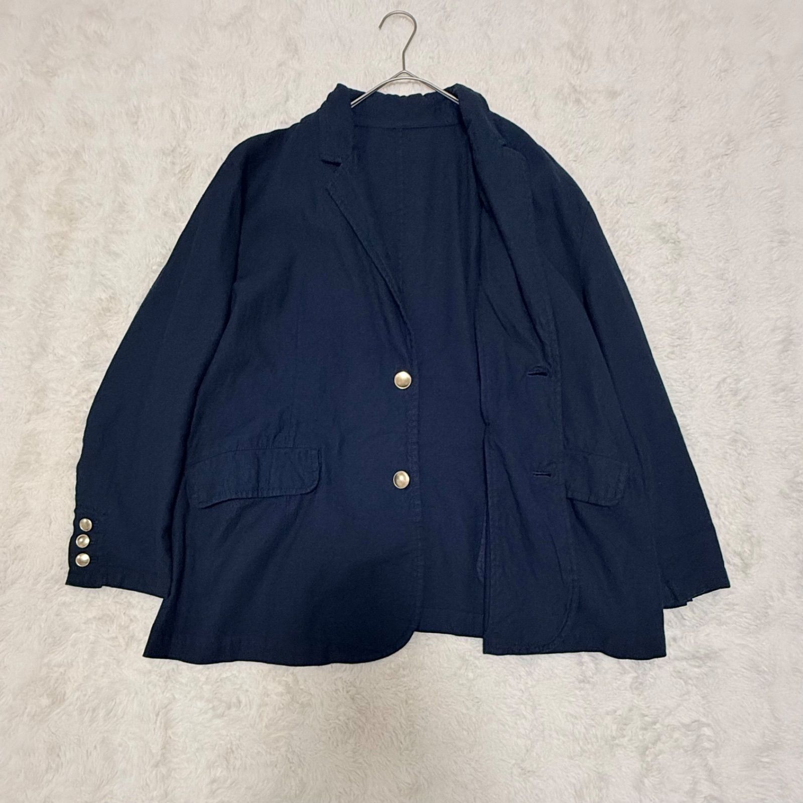 nest Robe UpcycleLino キャンバストラッドジャケット ネイビー F 麻混 