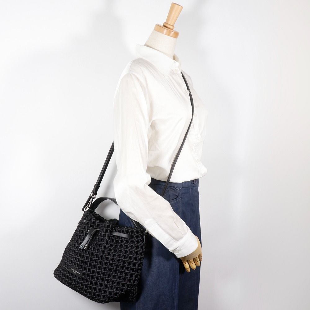 【GIANNI CHIARINI】ジャンニキアリーニ フィオーレ 2WAY ナイロン×レザー 黒 レディース ショルダーバッグ GIANNI CHIARINI】ジャンニキアリーニ フィオーレ 2WAY ナイロン