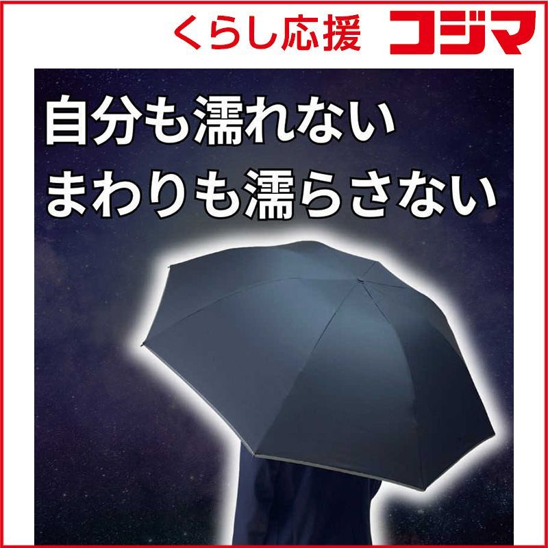 【 新品 未開封 】 NIG　(折りたたみ傘) だれも濡らさない逆 ネイビー　NURASAN-NV