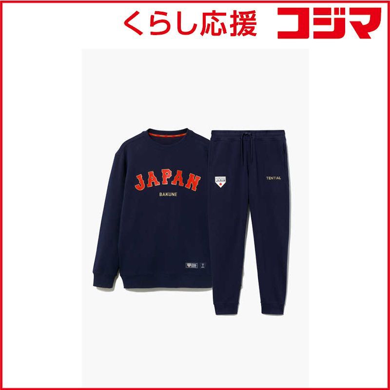 【 新品 未開封 】 TENTIAL　BAKUNE スウェット ロングスリーブクルーネック (侍JAPANコラボ) ネイビー(L)-25FW　25FSBA101U00080006N