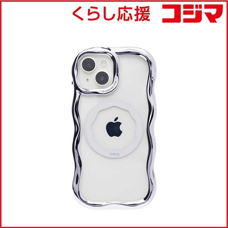 iPhone 15/14/13 iFace BeBling クリアケース シルバー - メルカリ