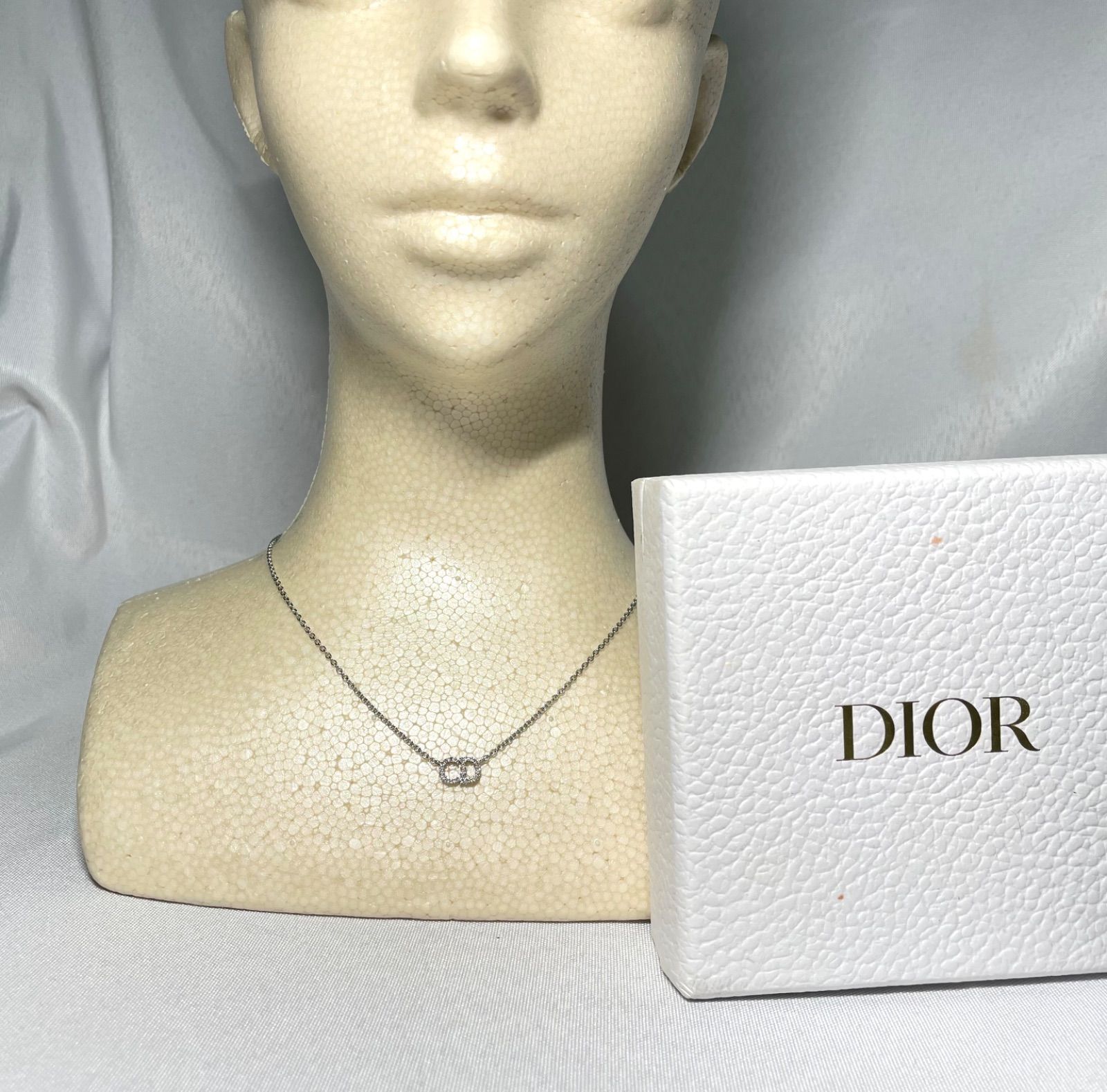 美品 近年モデル DIOR ディオール CD ロゴ ラインストーン装飾 