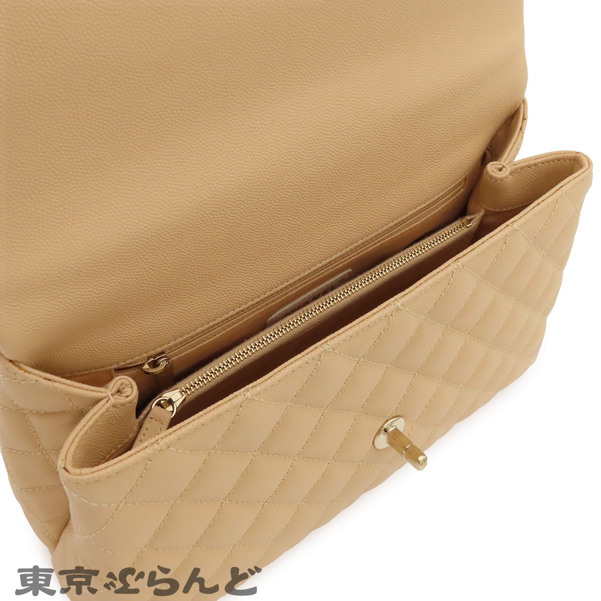 シャネル CHANEL ココハンドル 29 A92991 ベージュ キャビアスキン 